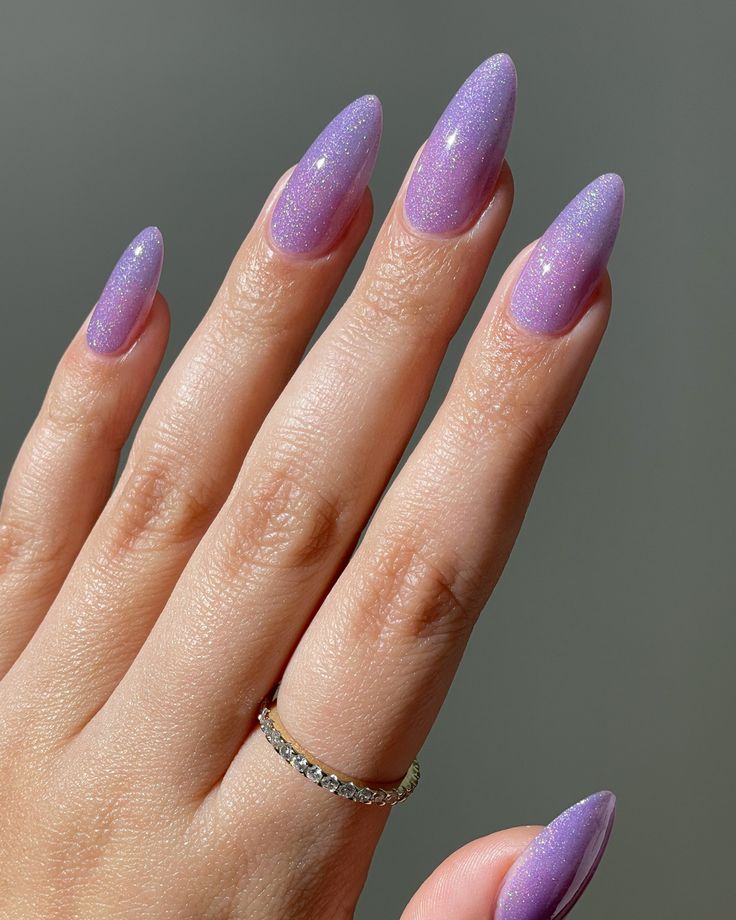 Lilac and White Nails